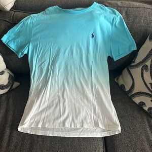 Ralph Lauren Blue and White Short Sleeve Tee